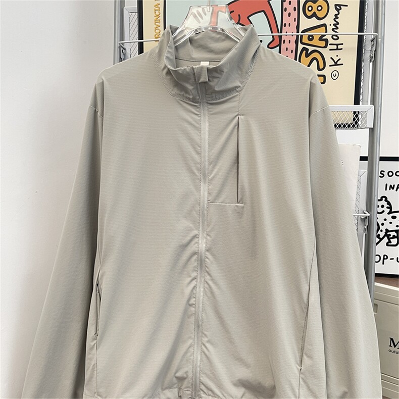 春夏季薄款长袖防晒外套新款宽松户外立领防紫外线上衣,男装防晒衣,星座410-7
