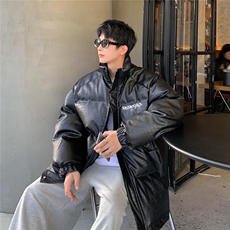 1港风鳄鱼纹棉衣男手塞棉夹克PU皮棉服外套男8507P120控158，男装夹克，星座226-2