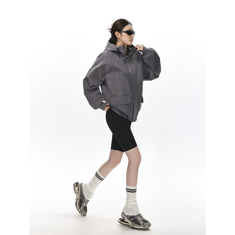 可二开发光贴片连帽工装冲锋衣大码M-5XL夹克女JK78076P85控128，男装夹克，星座227-7