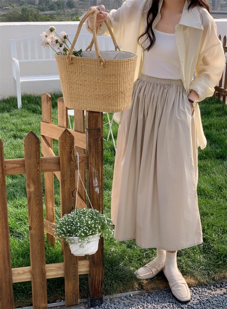 韩系半裙松紧腰设计～包容性极强，女装半身裙，DAP