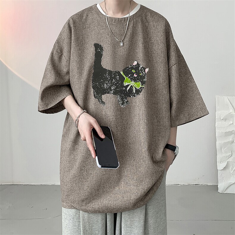 风复古亚麻短袖男棉麻t恤男半袖ZT71413-P35,男装T恤,电商A040