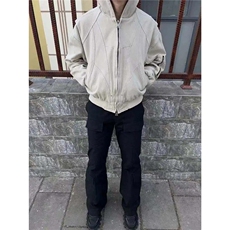 网图短款麂皮绒夹克秋季时尚外套1209-1-JK28-P118，男装夹克，星座1209-1