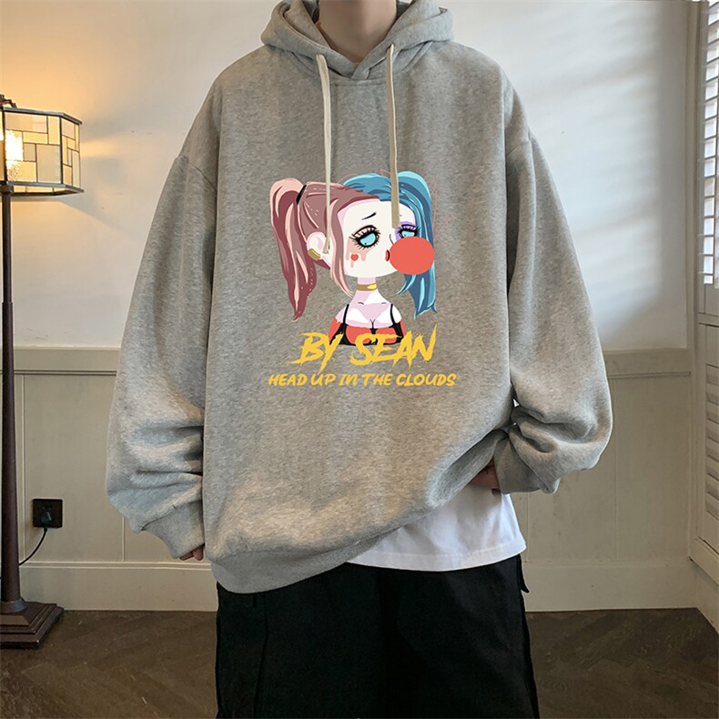 纯棉连帽卫衣男大码运动帽衫宽松薄WY2298-P35,男装卫衣,电商A040