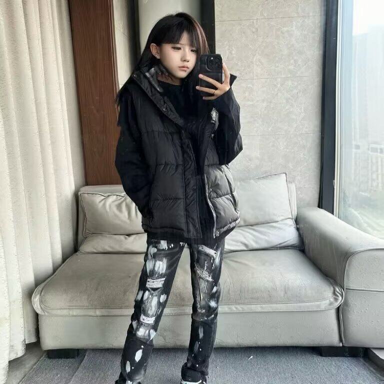修身牛仔裤破洞磨白小脚裤YH81P57,男装牛仔裤,星座1112-1