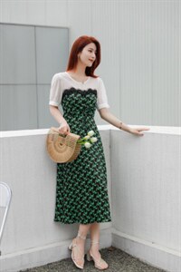 花色连衣裙图片