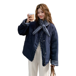 加厚棉服+休闲阔腿裤送围脖2D148-A329-棉服P155K235套装P220K330图片