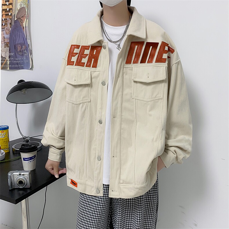 复古贴布绣字母夹克外套男早秋美式潮牌宽松上衣JK027-P60,男装夹克,星座308B-1