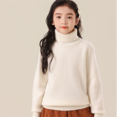 秋冬新款儿童羊绒衫高领保暖男童女童毛衣时尚百搭舒适柔软，童装儿童羊绒衫，群鹿羊绒
