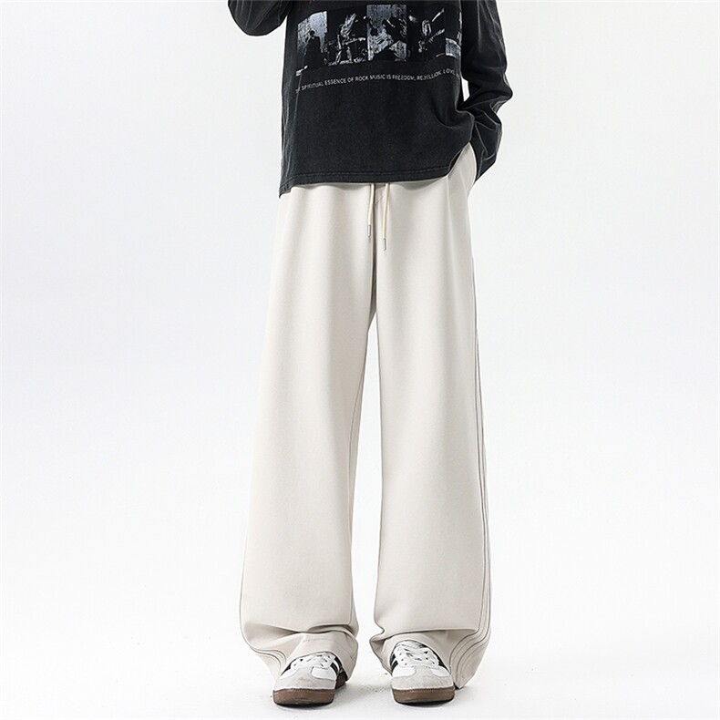 8XL-M 新款美式秋季运动大码卫裤男士休闲宽松阔腿长裤子K9157P58图片
