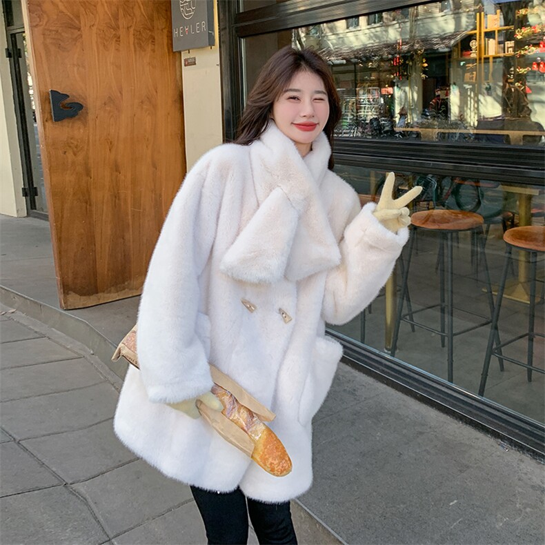 主推现货宽松皮毛一体防水貂毛加厚外套配套围脖2533-P205-K298,女装皮草,2C159
