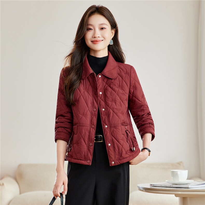 现货2025冬装新款修身保暖时尚刺绣女士棉服,女装棉衣/棉服,木子恋