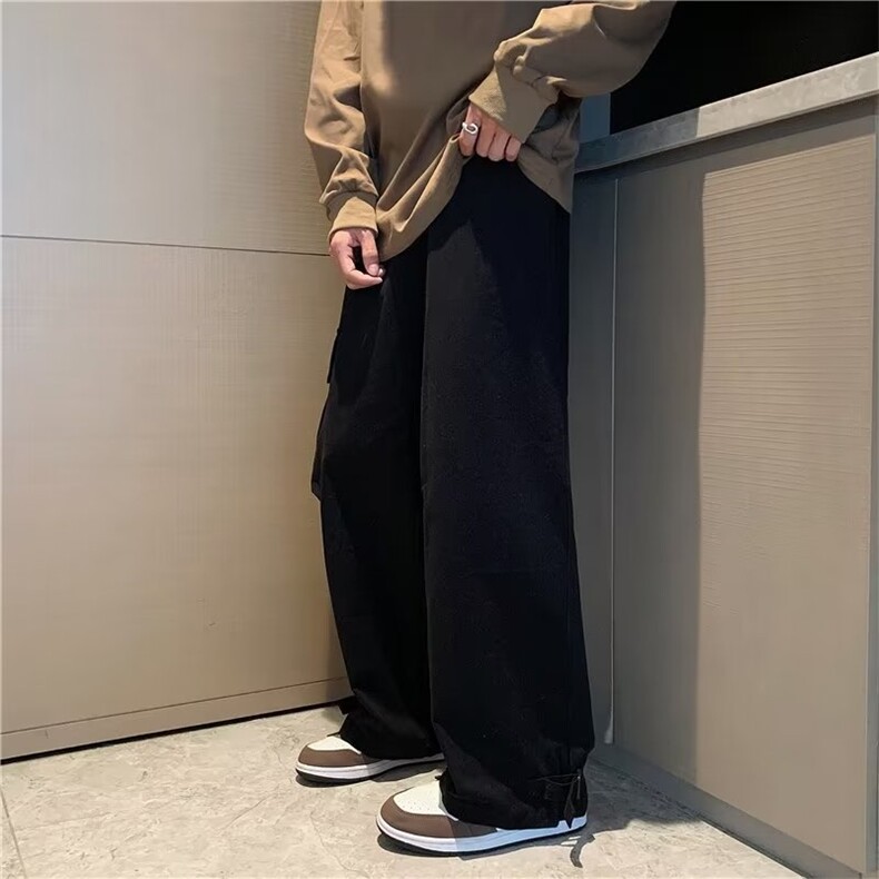 工装休闲裤春秋季新款小众裤子宽松直筒阔腿裤长裤潮CK823P38,男装休闲裤,星座410-2