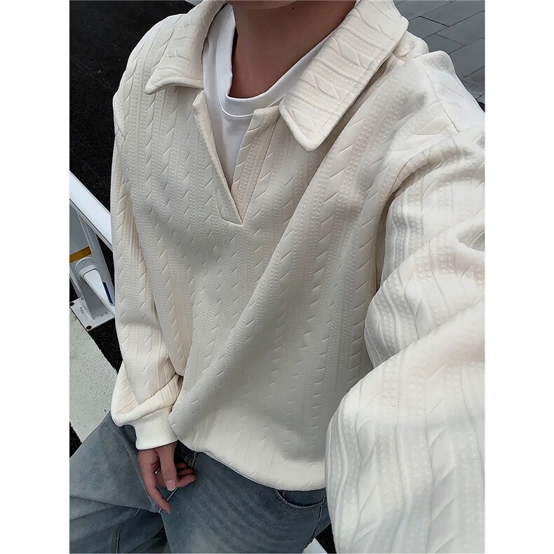 假两件卫衣男秋冬加绒加厚提花无帽打底衫宽松大码上衣WY008加绒,男装T恤,电商B312