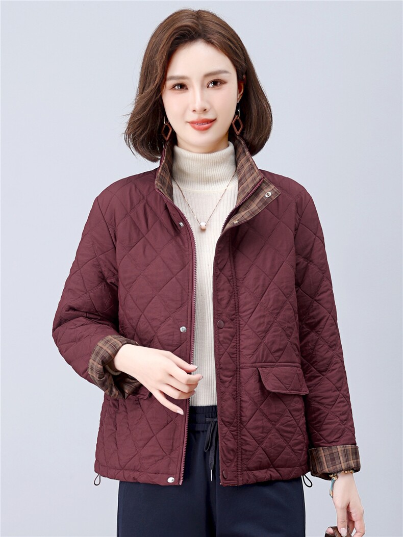 长期现货妈妈装夹棉厚外套女短款2026秋冬薄棉棒球服洋气轻薄棉服,女装短外套,璐依舞