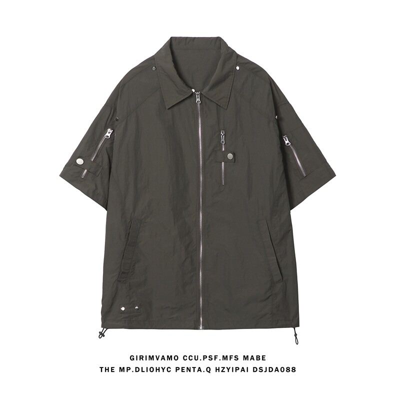 白底超电商A188-DW3501-TP65100锦纶夏宽松短袖T恤衬衫控108,男装衬衫,电商A188
