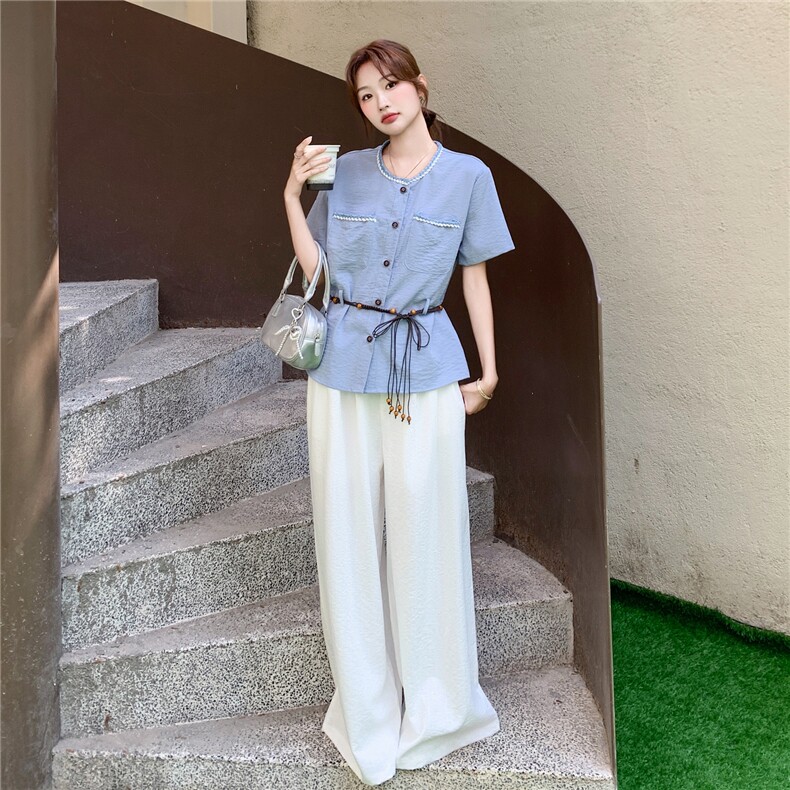2025夏季新款时尚气质显瘦减龄两件套休闲套装女设计感小众高级感,女装套装/套裙,2D078