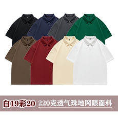 得物抖音二开珠地网眼透气面料纯色宽松短袖T恤翻领POLO衫PL09，男装T恤，电商A486