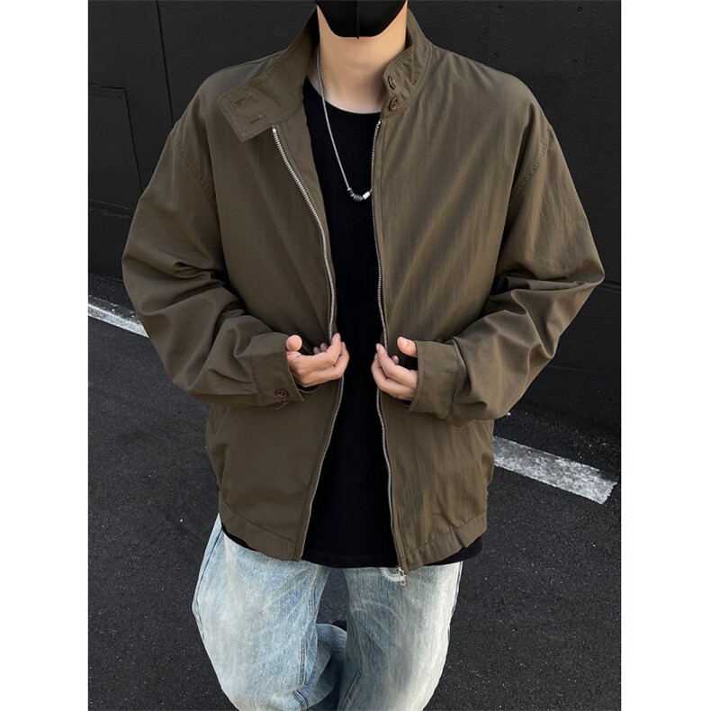 港风秋款男立领拉链夹克衫行政开衫外套JK443P60，男装夹克，星座1013-1