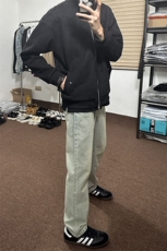 B221美式ins高街加厚加绒牛仔裤LK22087-P55控78加绒P65控88，男装牛仔裤，电商B221