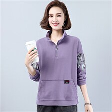 2022新款时尚立领卫衣女宽松显瘦长袖上衣,女装T恤,丽影随形