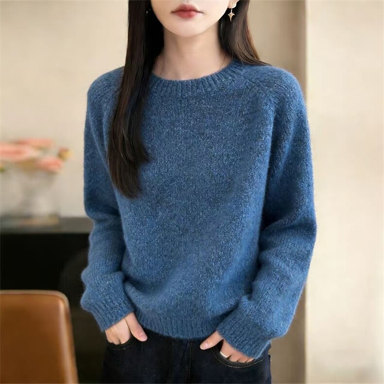 2026年秋季套头休闲蓝眼泪通勤休闲/淑女,针织衫/毛衣,暖姿羊绒