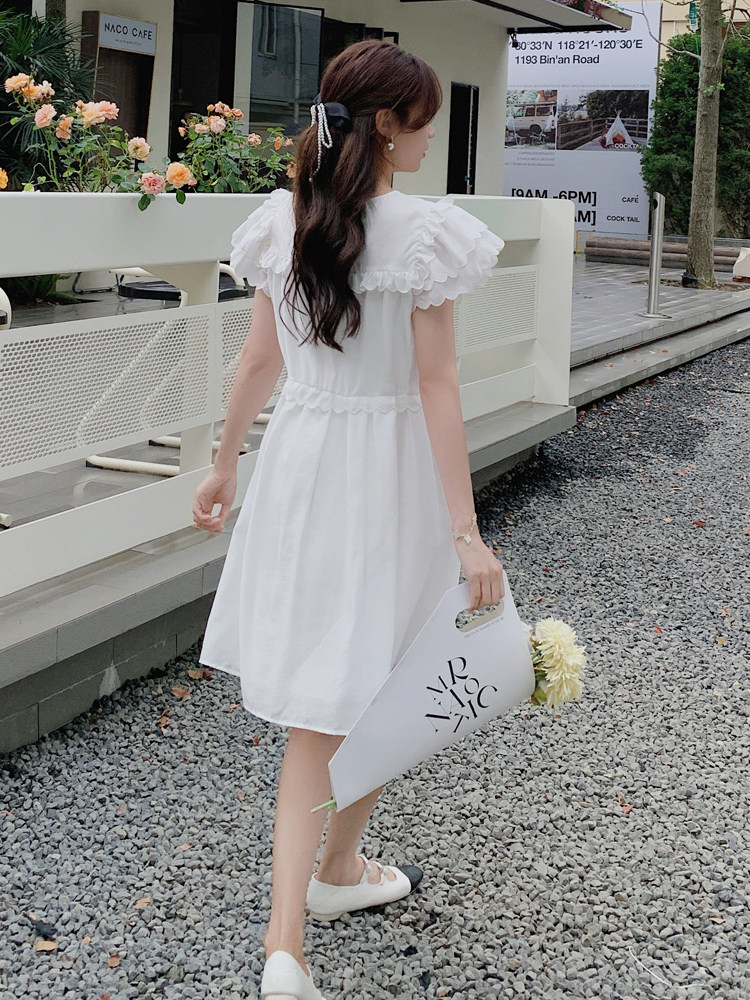 2023法式荷叶边设计精致少女感【现货】082-5079P115K168,女装连衣裙,浙宝192（原082）