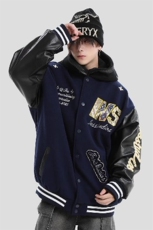 美式棒球服外套男女款春秋新款洋气宽松休闲学院风设计感夹克上衣，男装夹克，星座218-8