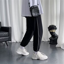 K2021-P45秋季港风大码潮流宽松卫裤抽绳束脚裤运动休闲裤，男装休闲裤，电商A009A（原A058A）