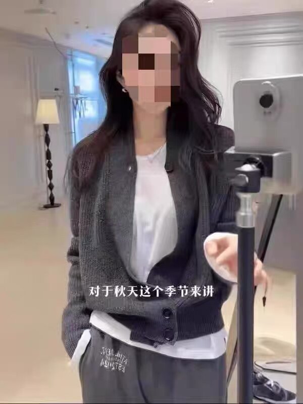 秋冬季羊毛休闲简约时尚百搭12针元宝针3扣开衫,女装羊毛衫,百纯羊绒