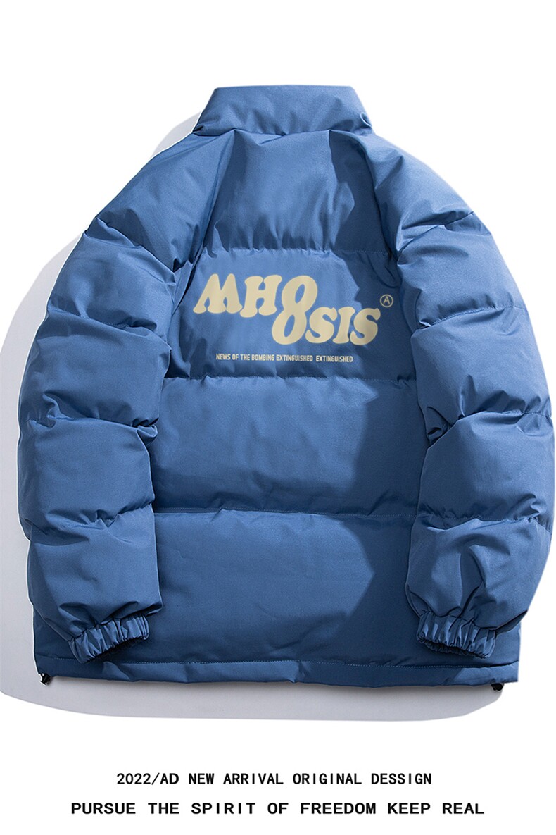 白底新款冬季时尚百搭宽松字母印花潮流棉服外套MY2055P85控118,男装棉衣,电商A247-1