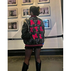 棒球服外套男女2025春秋季新款百搭拼接pu皮袖迷彩夹克J711，男装夹克，星座1116A（原606A-3）