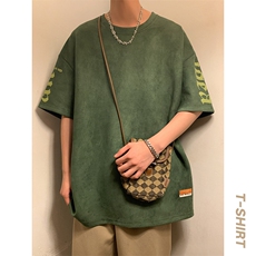 新款短袖男港风暖光夏季t恤休闲百搭印花圆领T恤男上衣TC3136-P35，男装T恤，星座717