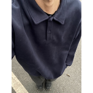 抖音得物高品质二开 25秋冬美式高街结构设计POLO翻领卫衣外套W77图片