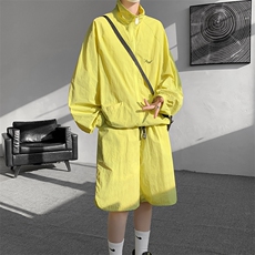 8XL-M特大码冰丝防晒服短裤套装男户外防晒衣运动外套潮TZ102P65，男装防晒衣，电商D206-1