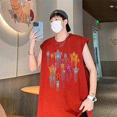 直播抖音得物品质250克重磅纯棉男无袖背心T恤T592P28控39，男装T恤，电商C408(原B339-1)