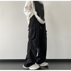 美式大口袋工装裤男女秋冬阔腿中腰显瘦休闲运动伞兵裤S731P38，男装工装外套，星座1112-1