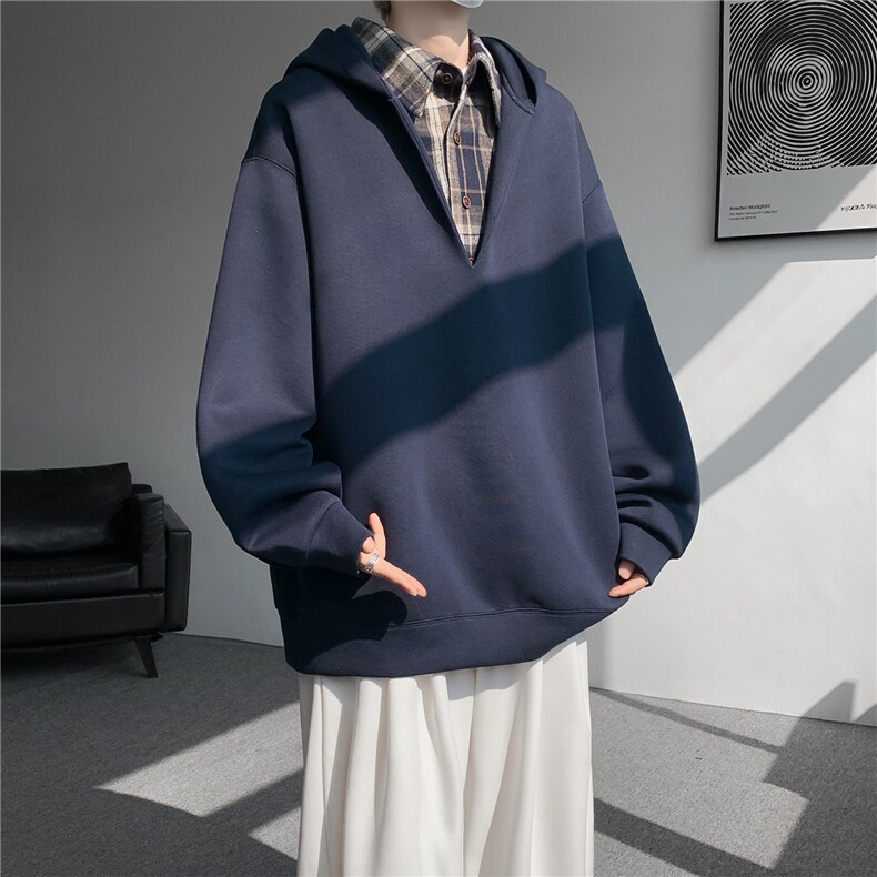 现货WY10178-特p58加绒P68重磅卫衣大码假俩件连帽衫美式外套，女装短外套，电商A059