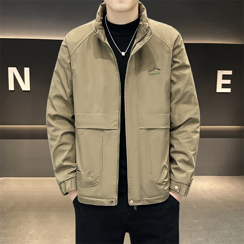 2025秋冬季二棉夹棉外套新款男士帅气立领夹克潮流时尚男秋装，男装夹克，星座715-3