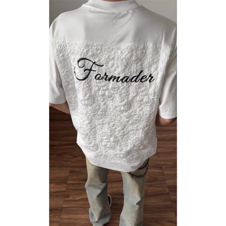 网图现货美式立体浮雕小香风提花刺绣短袖上衣t恤男女A606-P33，女装T恤，星座1505