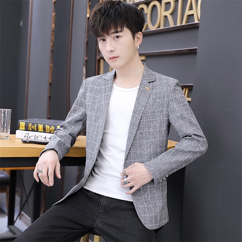 秋季新款韩版修身商务休闲小西服男工作服正装男新郎礼服X05-P70,男装西服,星座1206（原A206）