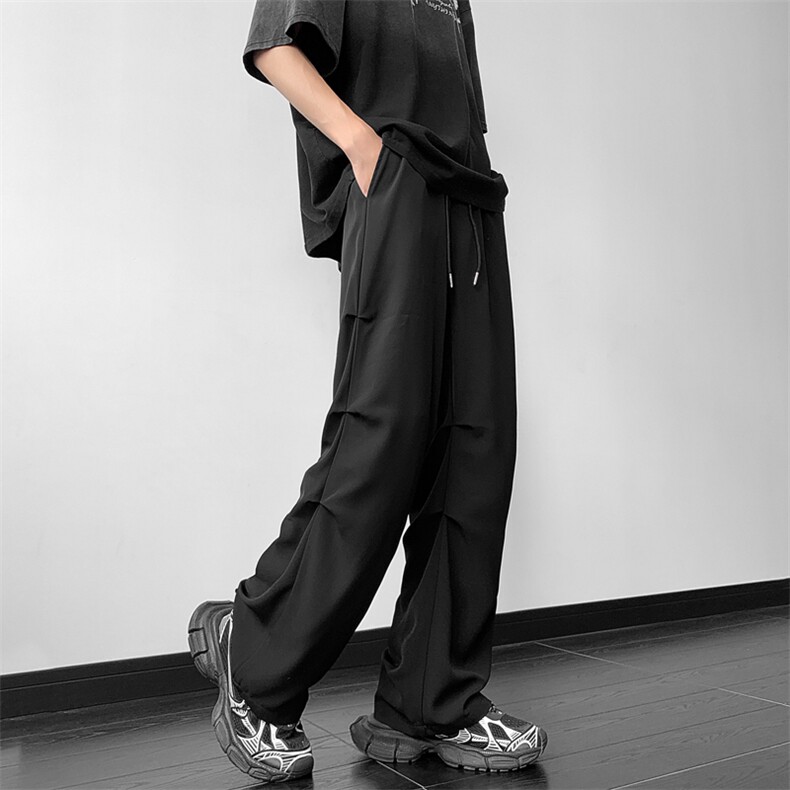 美式降落伞兵裤褶皱堆积设计感垂感休闲裤长裤XZ221/1/K1603-P45,男装休闲裤,星座221-1
