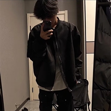外套男士秋冬季酷帅穿搭棒球服青少年美式立领棉衣夹克潮，男装夹克，星座506A