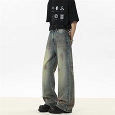 C315-G3081已起销量高质量泼墨闪粉美式牛仔裤(P70X98)3，男装牛仔裤，电商C315