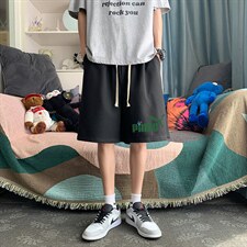 HD74227-P22华夫格短裤男大码宽松五分裤男直筒中裤，男装休闲裤，电商A040