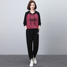 加绒休闲套装女2024秋冬季新款减龄加厚保暖卫衣卫裤运动服两件套，女装套装/套裙，独衣靓