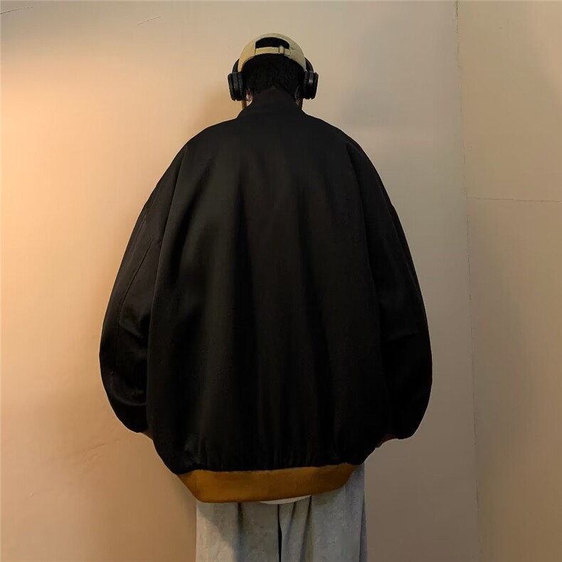新款潮立领夹克纯色标准日系春秋文艺长袖外套W6671P60,男装夹克,星座1116-2