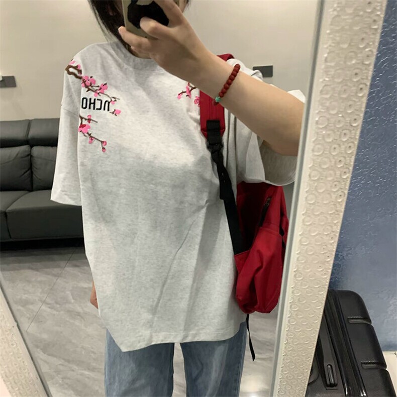 万针全刺绣工艺抖音得物高品质260克重磅纯棉双纱美式高街短袖T恤,男装T恤,电商A486