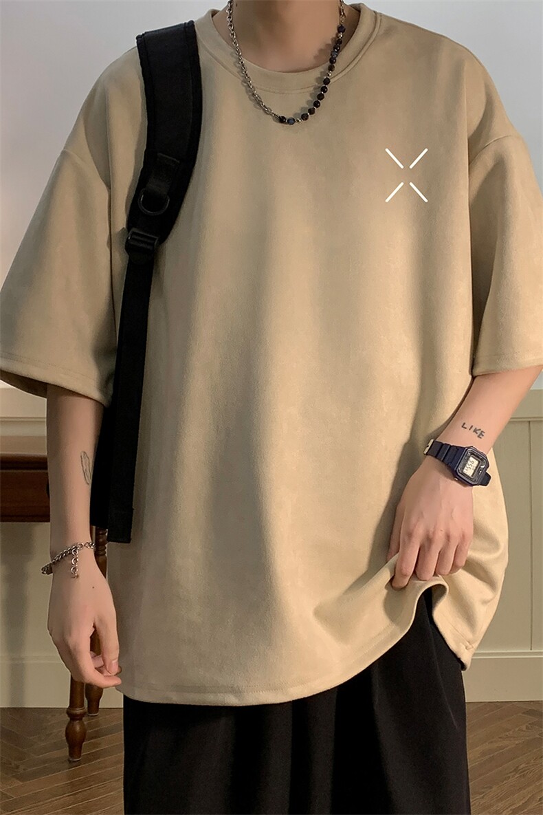麂皮绒短袖t恤男大码半袖男JD82305-P25,男装T恤,电商A040