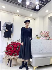 秋季新款毛线拼接连衣裙，女装连衣裙，时尚秀衣阁