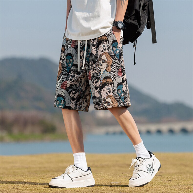K203-P32 控49 新款现货夏季提花男士休闲短裤图片